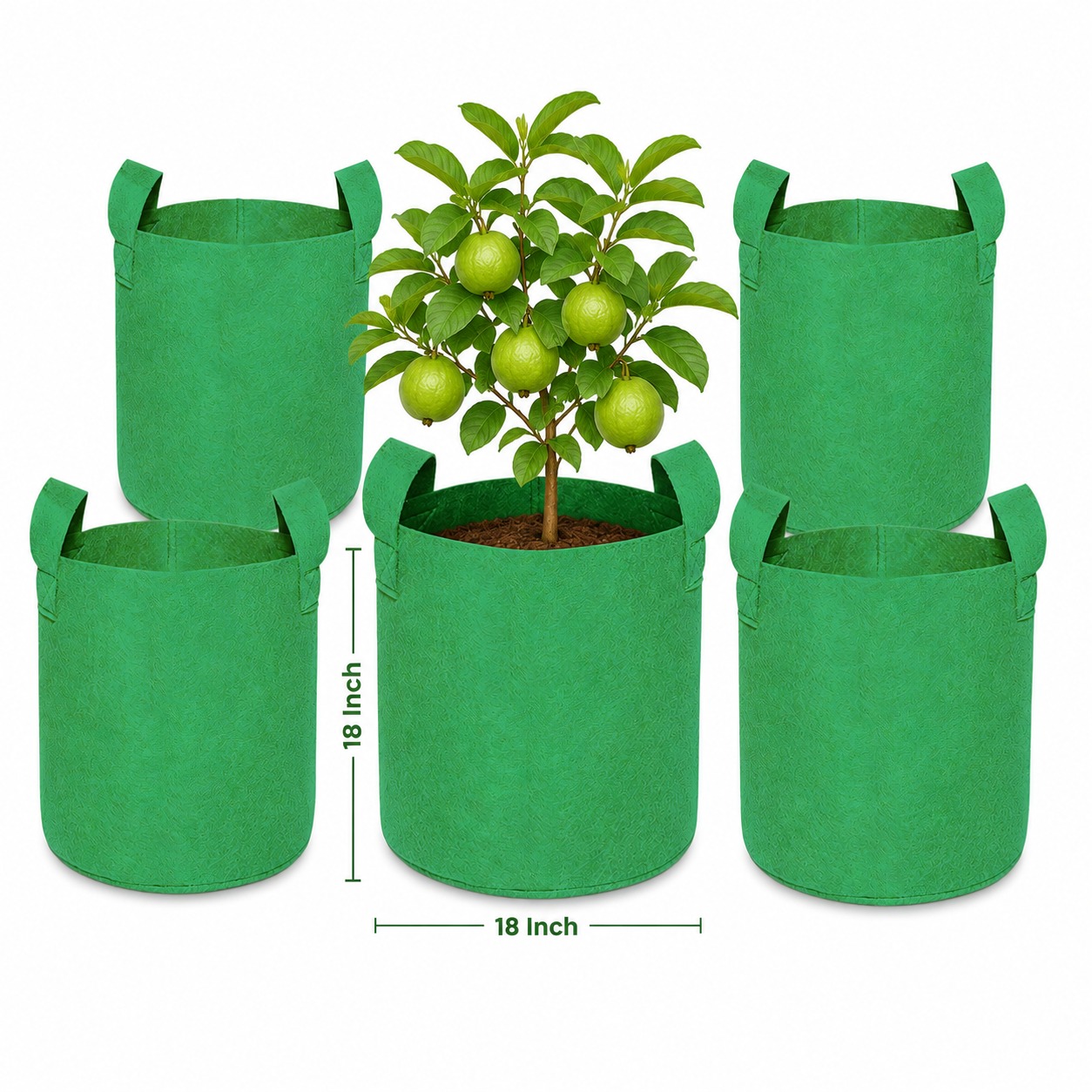 Geo Fabric Grow Bag 18x18 – Premium Heavy Duty Grow Bag for Terrace Gardening 400 GSM