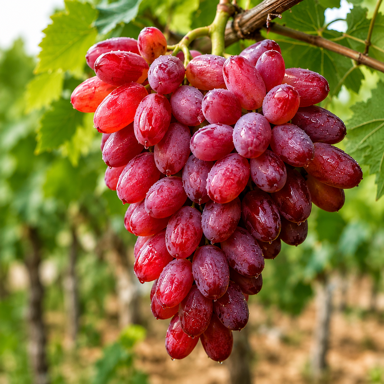 Akello Grape Plant (Red Sweet Grapes) – High Sugar Variety | Fast Fruiting | Ideal for Terrace & Garden