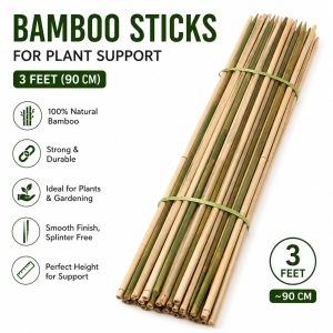 Bamboo Stick for Plant Support – Natural Garden Plant Support Stick (20-Pcs)