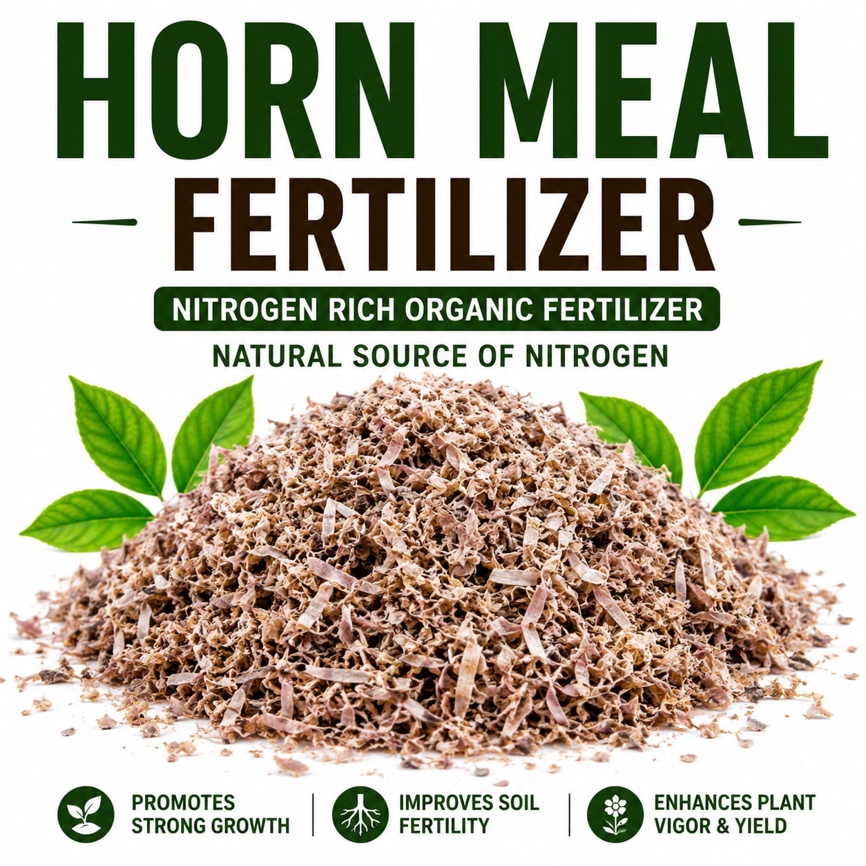 Horn Meal Organic Fertilizer – High Nitrogen Slow Release Plant Growth Booster