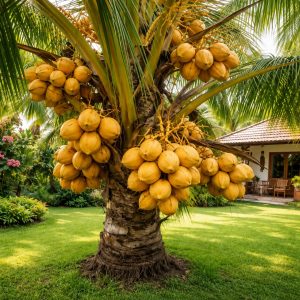 Malaysian Yellow Dwarf Coconut Plant | Fast Fruiting in 3–4 Years | Sweet Yellow Coconut