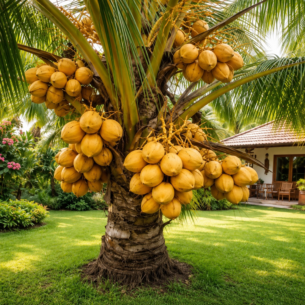 Malaysian Yellow Dwarf Coconut Plant | Fast Fruiting in 3–4 Years | Sweet Yellow Coconut
