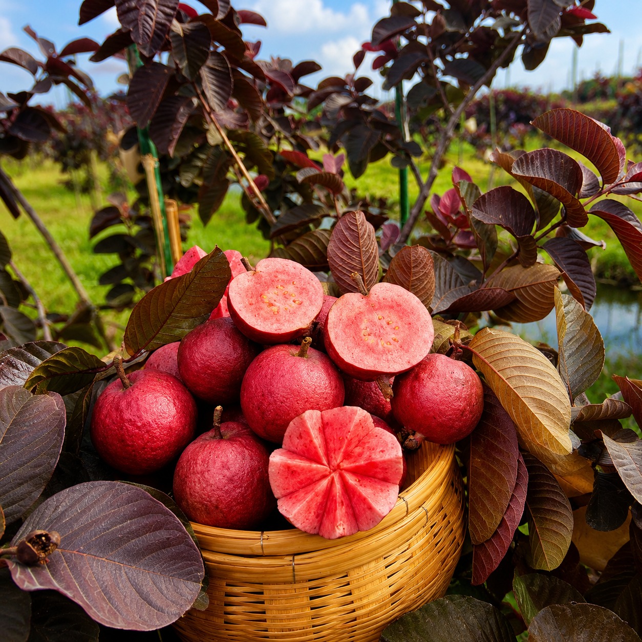 Black Diamond Guava Plant (Grafted) | Premium Exotic Pink Flesh Guava | Early Fruiting Fruit Plant