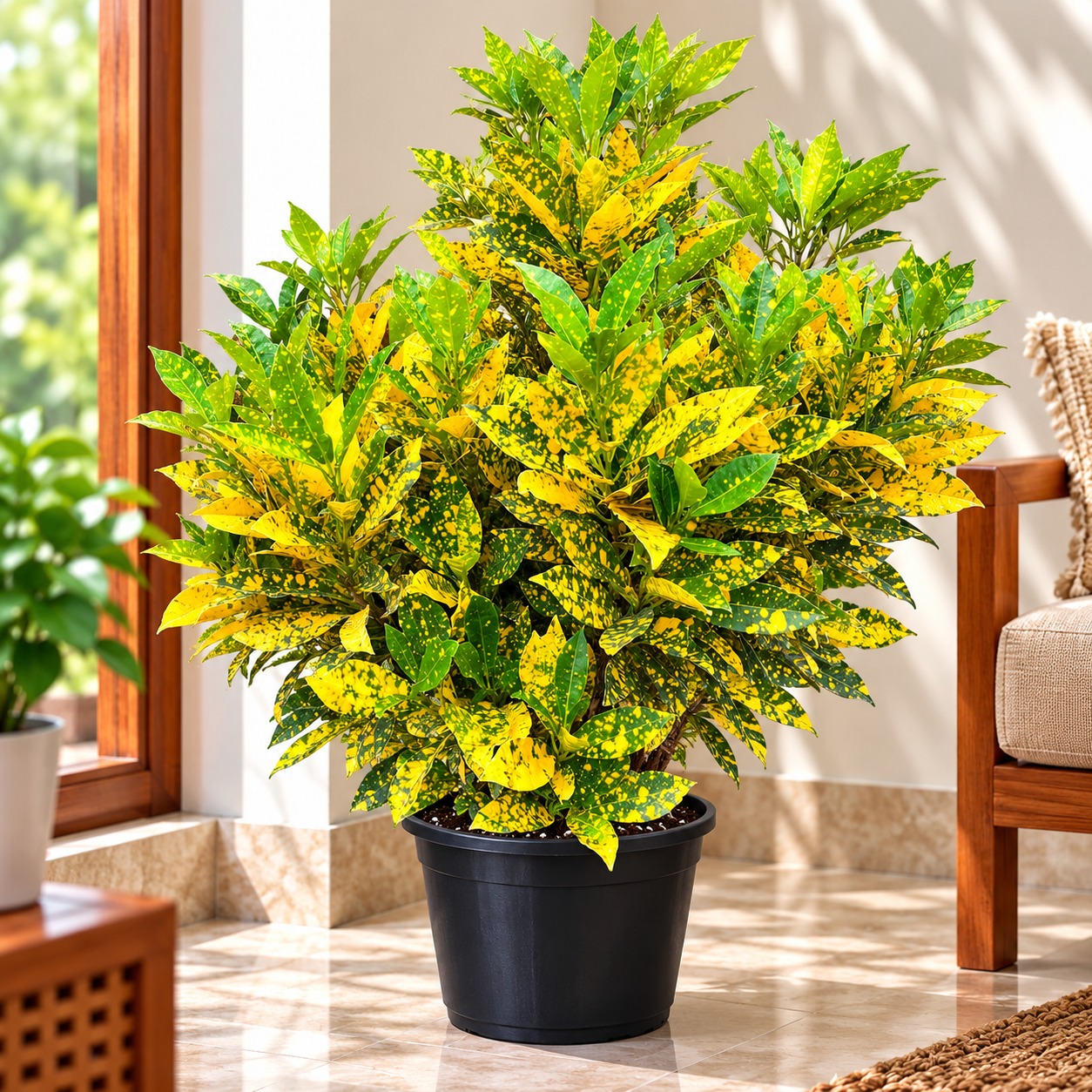 Gold Dust Croton Plant 2.O (Codiaeum Variegatum) | Colorful Yellow & Green Foliage Plant