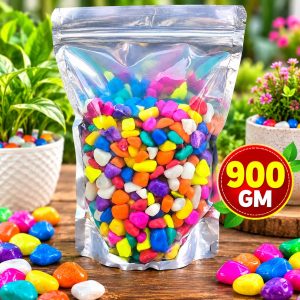 Multi Color Decorative Stones | Colorful Garden & Aquarium Decoration Stones | Marble Pebbles | Multicolor Pebble Stones – 900gm